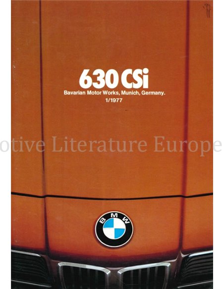 1977 BMW 6 SERIE BROCHURE ENGELS (USA)