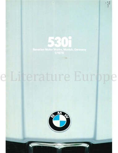 1978 BMW 5 SERIE BROCHURE ENGELS (USA)