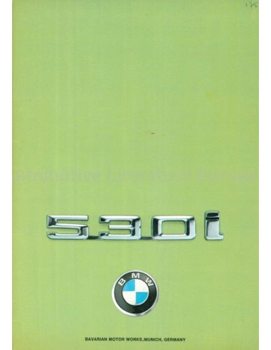 1974 BMW 5 SERIE BROCHURE ENGELS (USA)