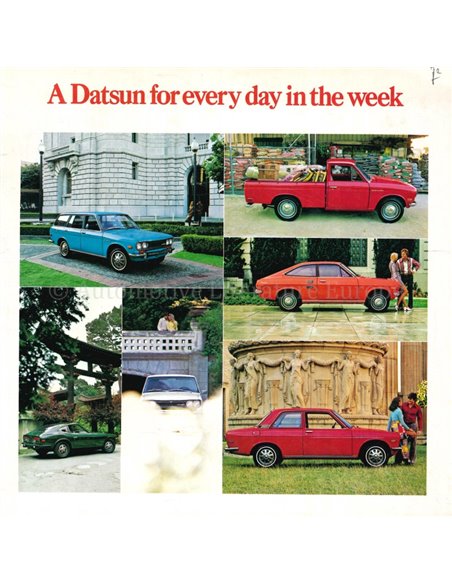 1972 DATSUN PROGRAMM PROSPEKT ENGLISCH