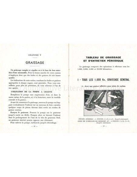 1949 CITROËN U23-R OWNERS MANUAL FRENCH