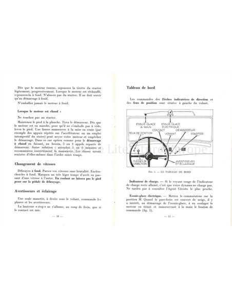 1952 CITROËN LES 45 BETRIEBSANLEITUNG FRANZÖSISCH