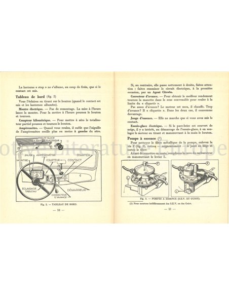 1952 CITROËN TRACTION AVANT INSTRUCTIEBOEKJE FRANS