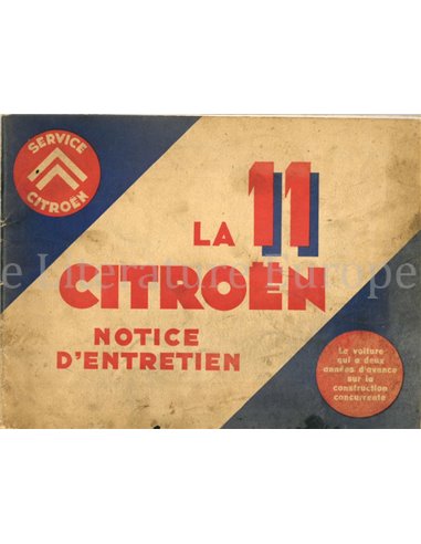 1934 CITROËN TRACTION AVANT INSTRUCTIEBOEKJE FRANS