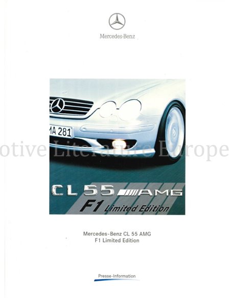 2000 MERCEDES BENZ CL 55 AMG F1 LIMITED EDITION PERSMAP DUITS