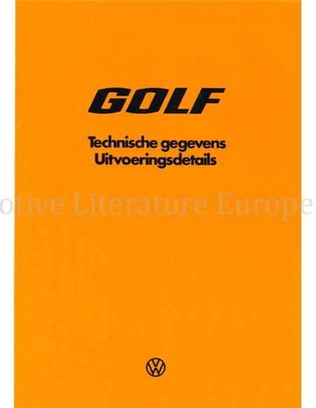 1978 VOLKSWAGEN GOLF BROCHURE DUTCH