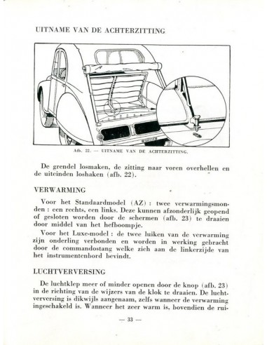 1959 CITROEN 2CV OWNER'S MANUAL DUTCH