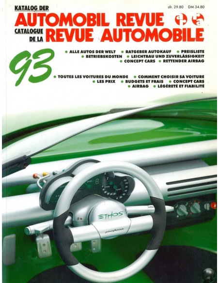 1993 AUTOMOBIL REVUE JAARBOEK DUITS FRANS