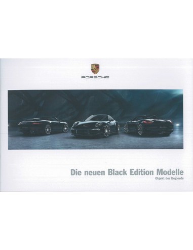 2016 PORSCHE 911 CARRERA & BOXSTER BLACK EDITION BROCHURE DUITS